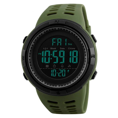 Relógio Digital Masculino Militar – LED Multifuncional com Iluminação | Esportivo para Homens e Jovens