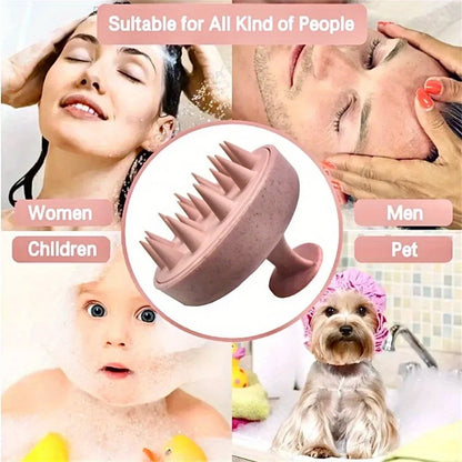 1pc Silicone Shampoo & Body Massage Brush – Multi-Use Scalp & Shower Tool