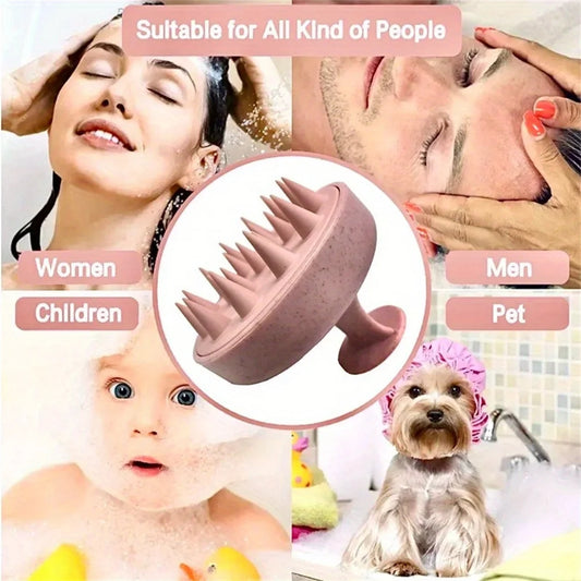 1pc Silicone Shampoo & Body Massage Brush – Multi-Use Scalp & Shower Tool