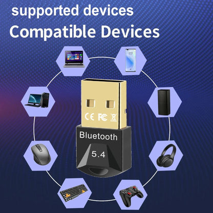 Adaptador Bluetooth USB para PC – Versão 5.4/5.3 | Receptor e Transmissor para Áudio, Mouse, Teclado e Alto-Falante